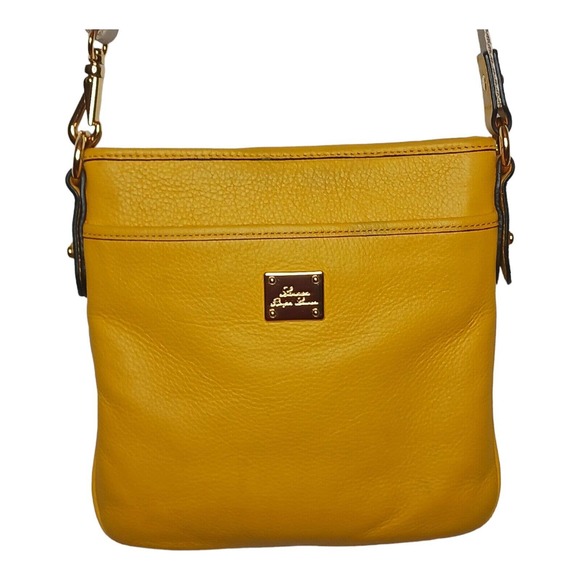 Lauren Ralph Lauren Yellow Leather Crossbody Purse Bag - Picture 2 of 16